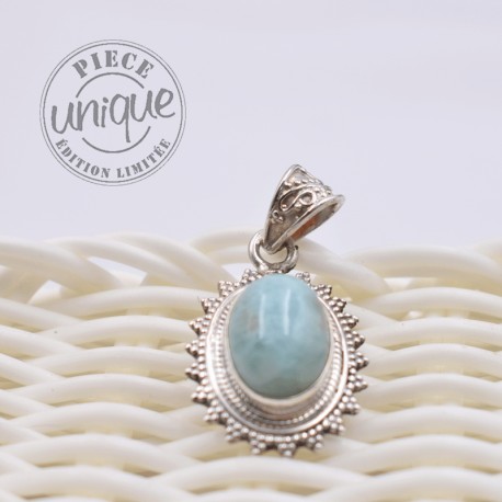 Colgante Larimar plata barroca 3