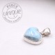 Colgante corazón Larimar plata 2