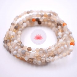 Pulsera ágata perla redonda 4mm