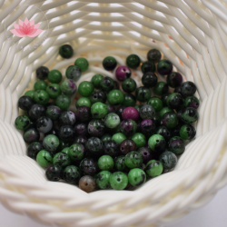 Rubí sobre Zoisita natural perlas 6mm precios a escala