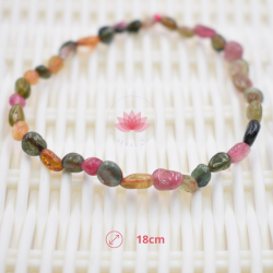 Bracelet Tourmaline multicolore perle nugget 6