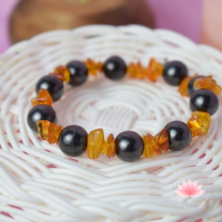 Bracelet Shungite et Ambre 2