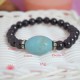 Bracelet Shungite et Amazonite en perle longue