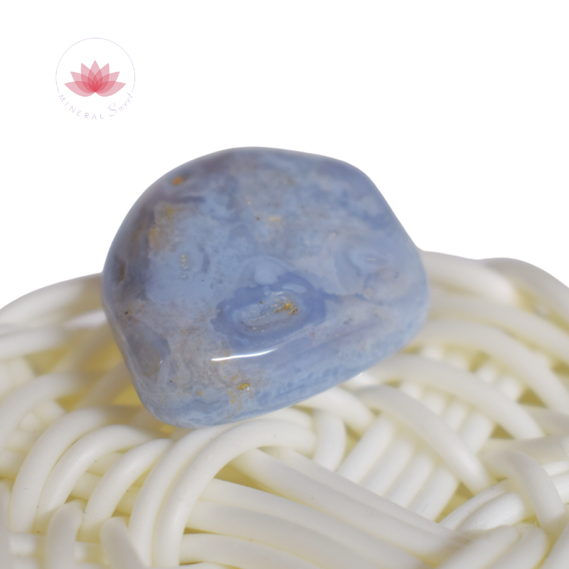 calcédoine bleue pierre roulée