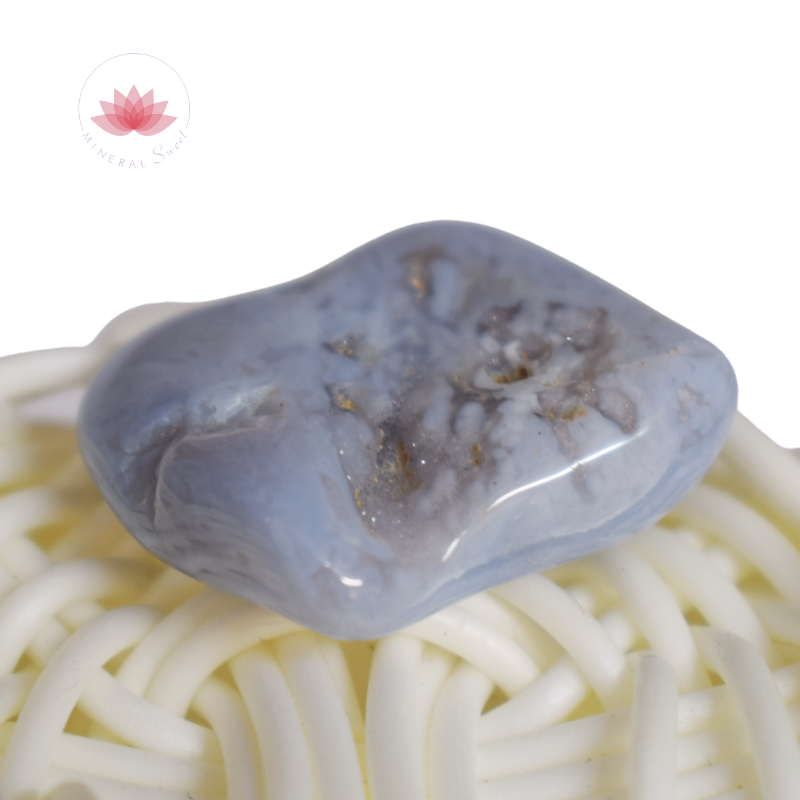 calcédoine bleue pierre roulée