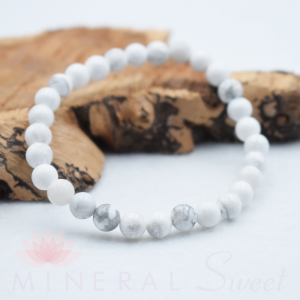 Pulsera Howlita perlas 6mm