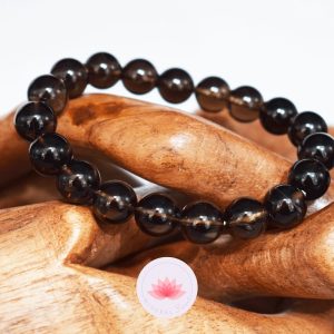 Pulsera Cuarzo ahumado perlas /10mm
